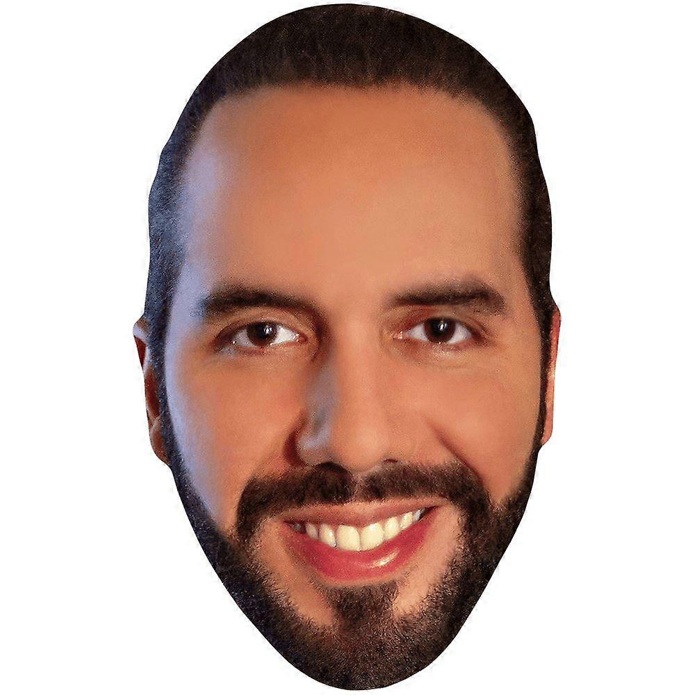 Nayib Bukele Ortez (Grin) Celebrity Mask, Flat Card Face