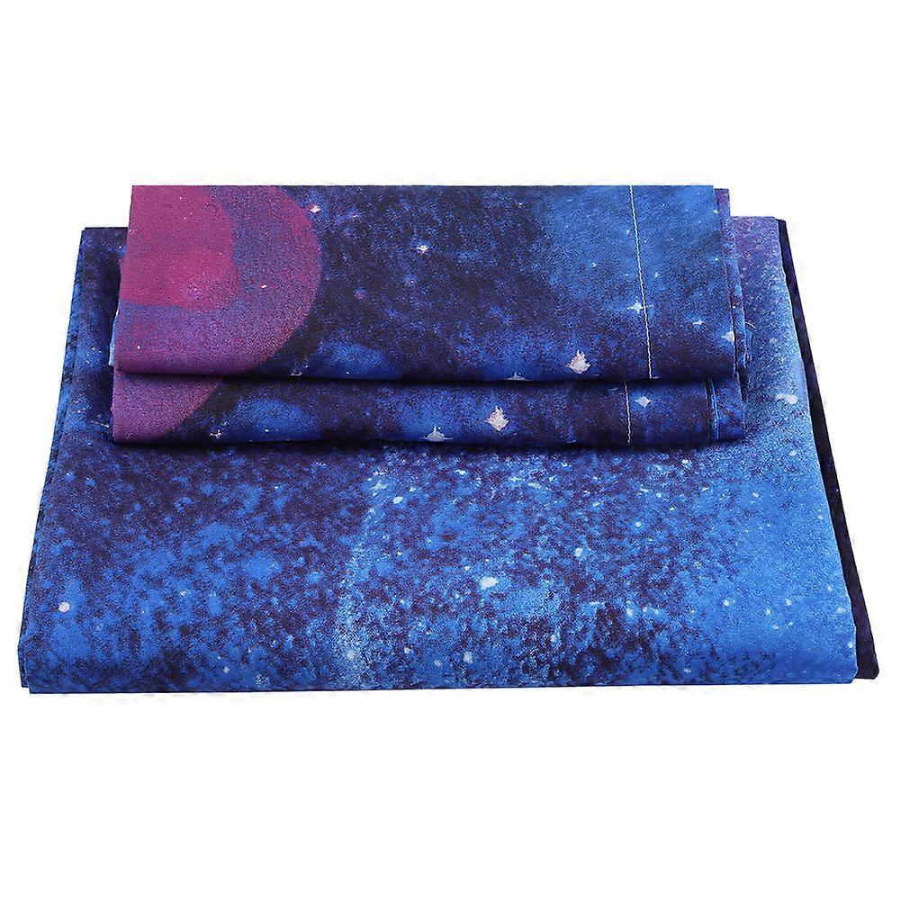 100% Polyester Duvet Cover Reactive Printing Starry Sky Pattern Three-piece Set 1#