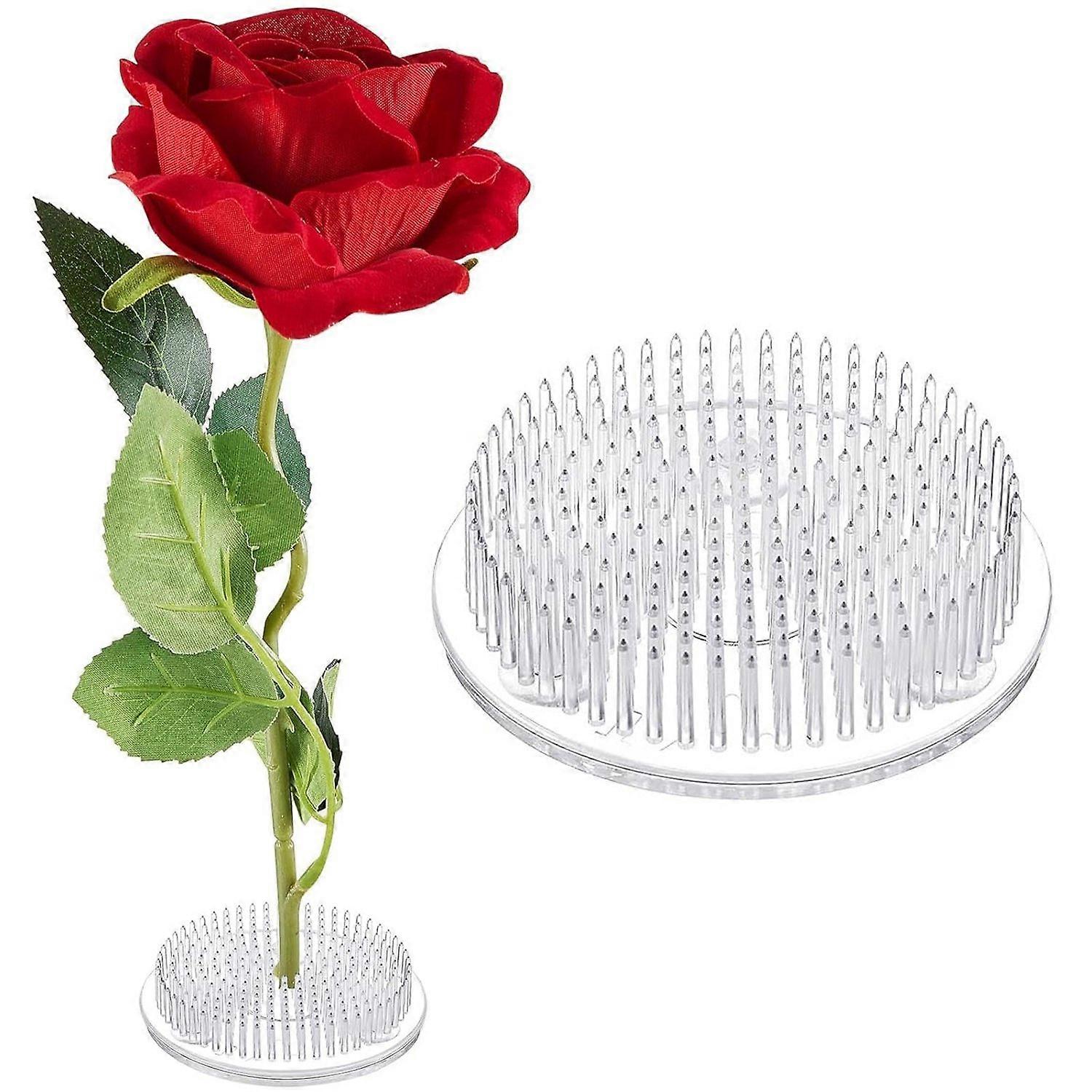 Support pour composition florale en plastique transparent avec 3 ventouses