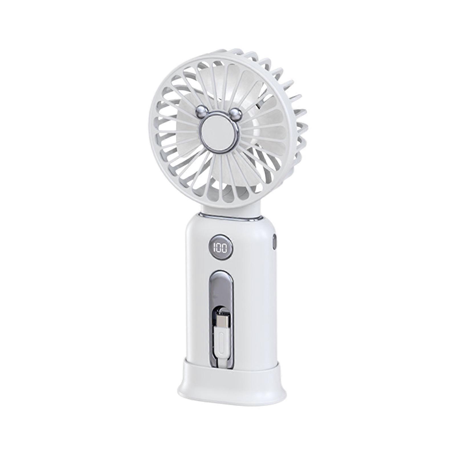 Handheld Fan 5000 MAh Long Battery Life Fast Charge Digital Display Power Bank 2-in-1 Mini Fan Camping