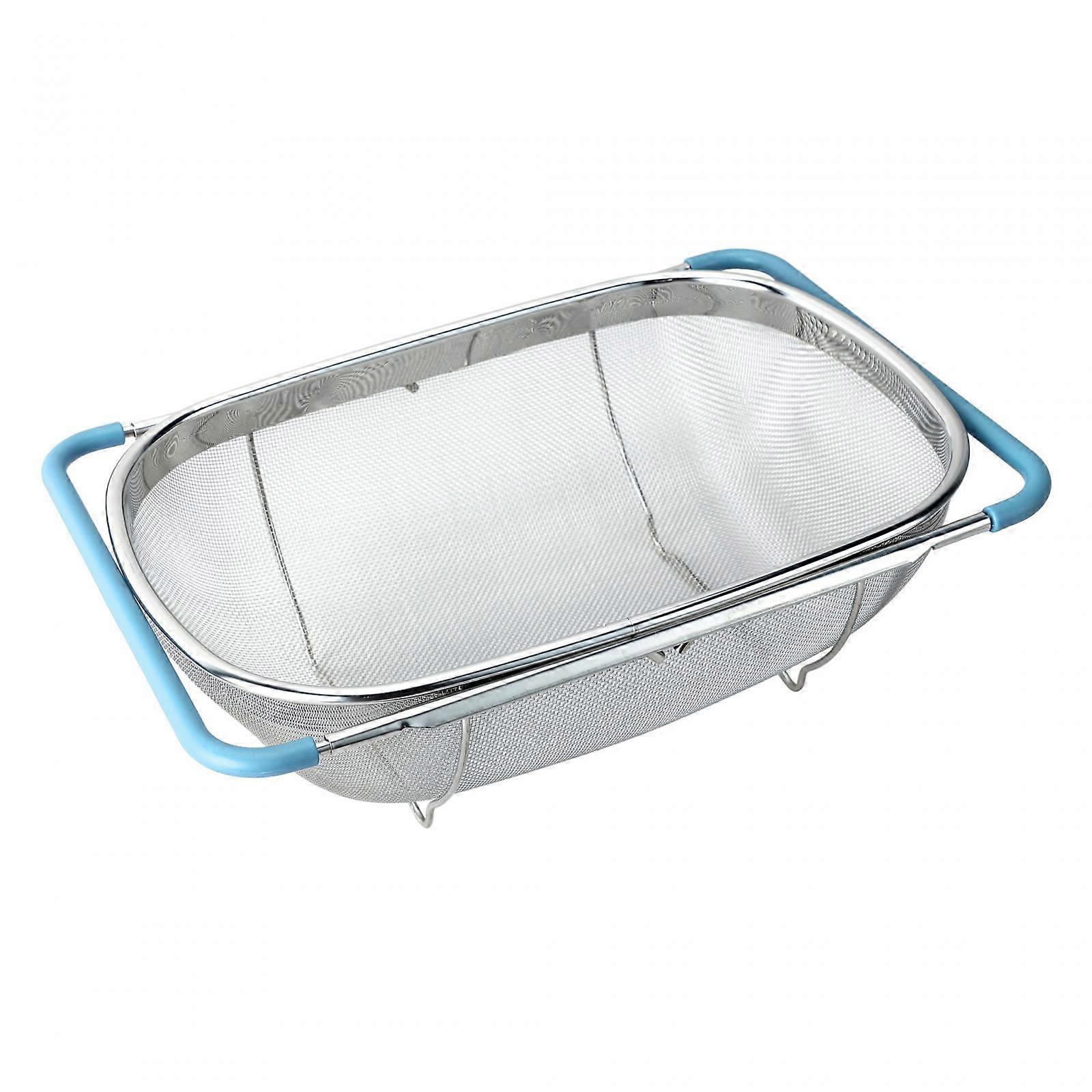 Over Sink Colander Strainer Basket, Expandable Kitchen Sink Rack, Adjustable