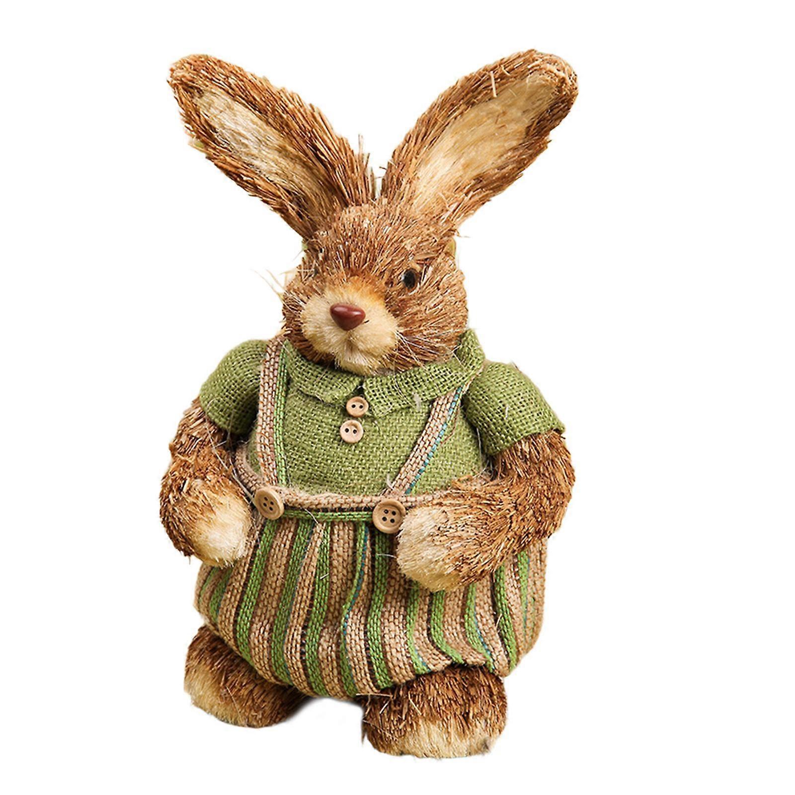 Rabbit Statue Easter Bunny Figurine Garden Decor Desktop Ornament Animal Woven