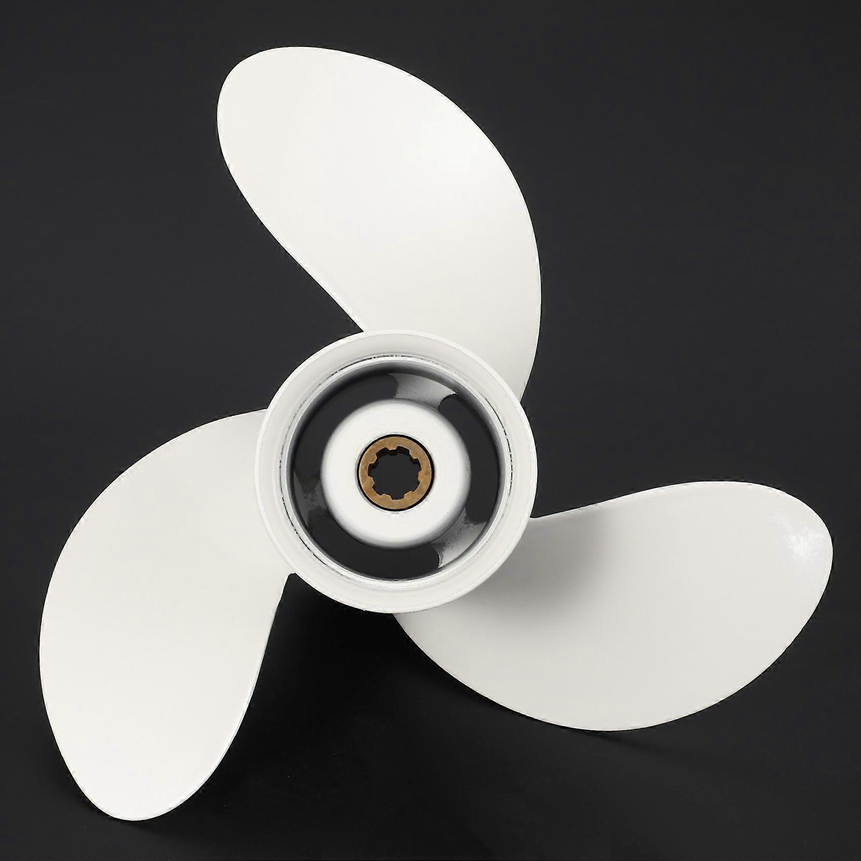 For 6-8Hp 8 1/2 X 8 1/2 Boat Propeller White Aluminum Alloy