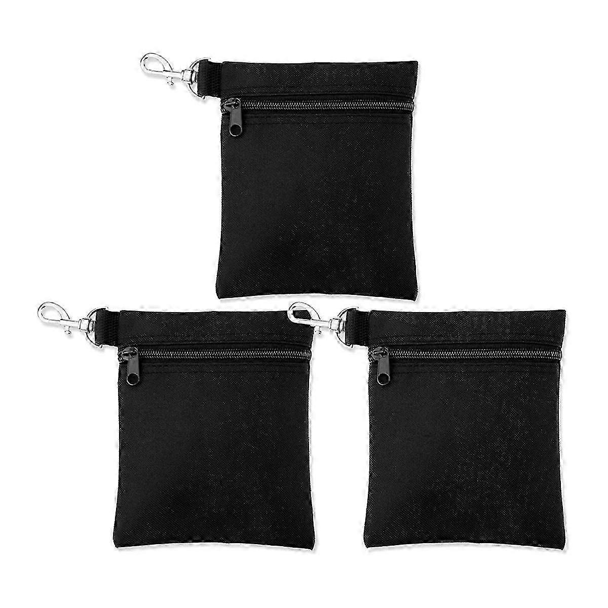 3pcs Golf Tee & Ball Storage Pouch, Zippered Golf Accessory Bags