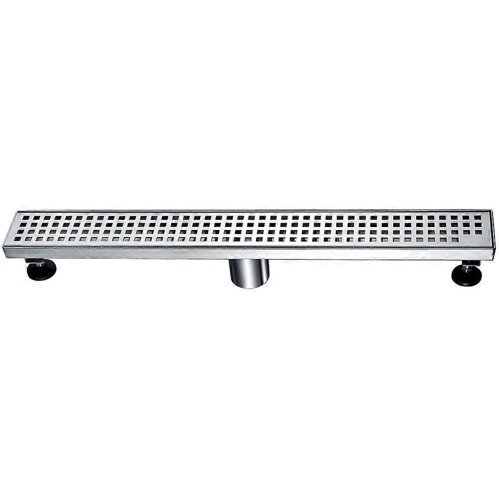 24 Inch Linear Shower Drain, Low-Profile Grate, Tileable Channel, Curbless Shower Compatible