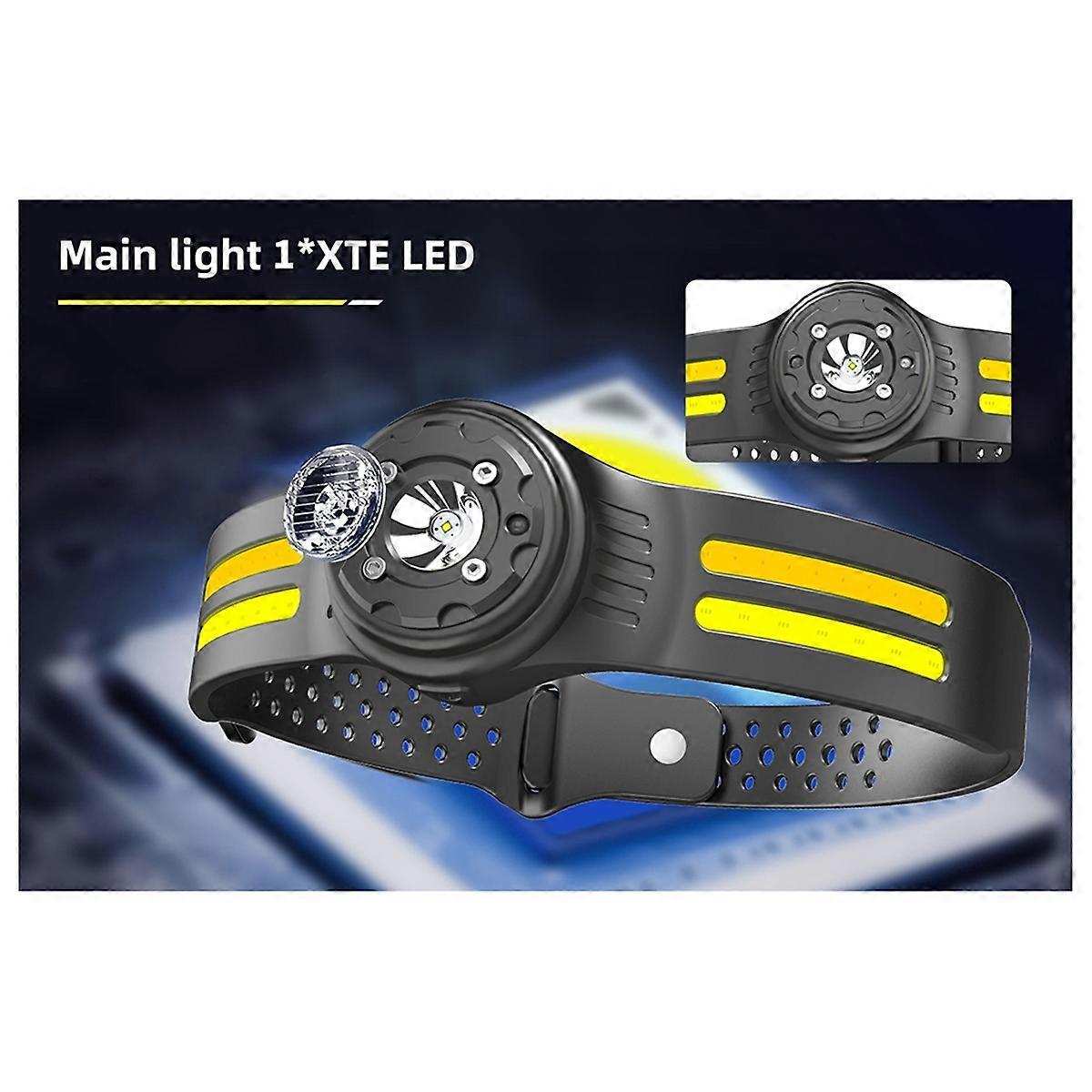 Wave Sensor COB Head Light USB Charging Outdoor Multi-Functional