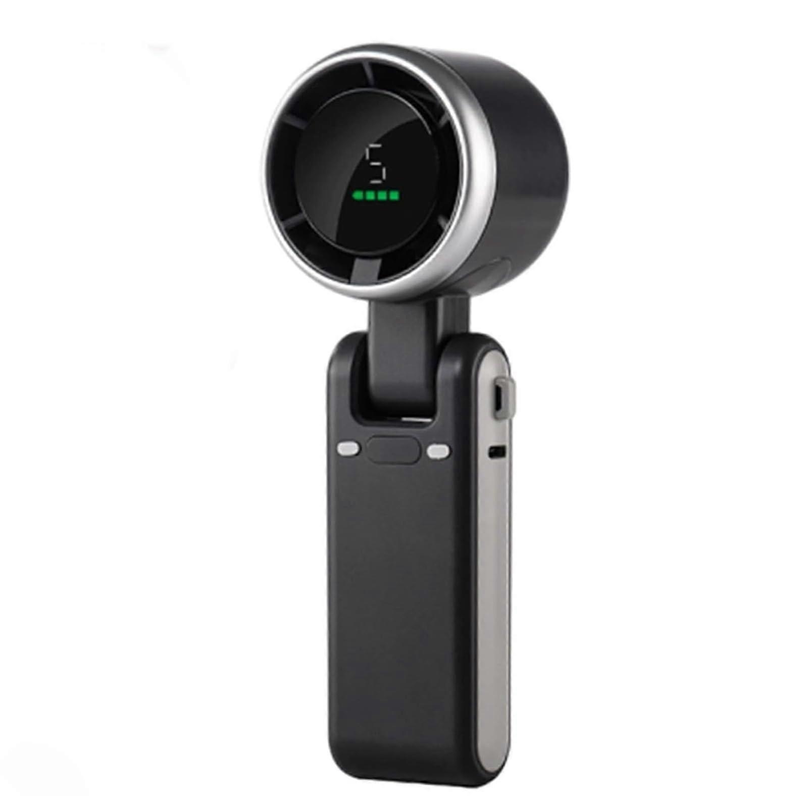 Regularlyk Handheld Turbo Fan, Foldable Powerful Winds USB Rechargeable Personal Fan With 5 Gear Wind Speed