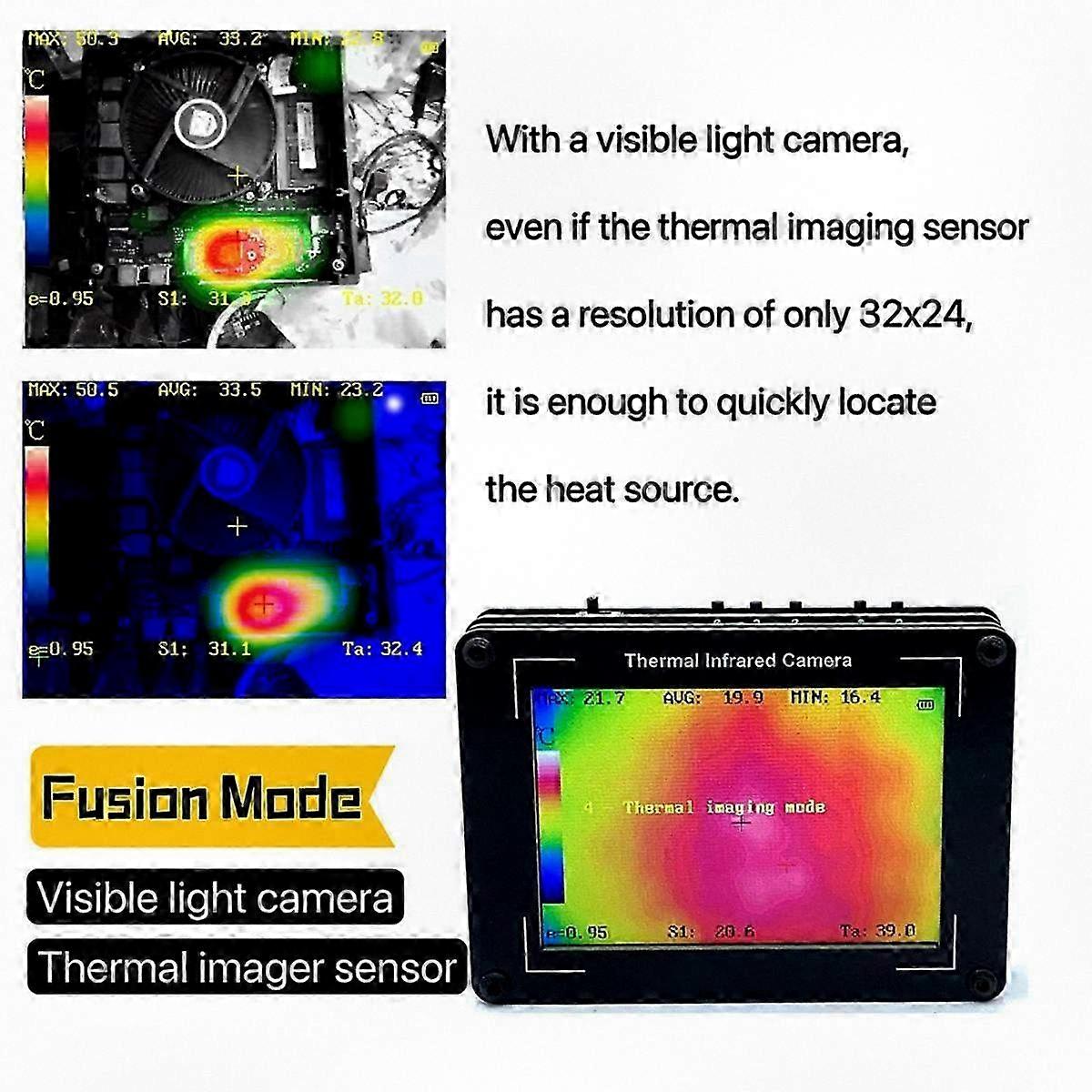 High-Performance Thermal Imaging Device with Advanced Sensor, Visible Light Camera, Fusion Mode, 3.5-Inch Display