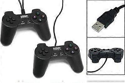 USB 2.0 Game Controller Pad Joystick 10-Key Set for PC Gaming - Compatible with Windows, Ergonomic Design, Black Color