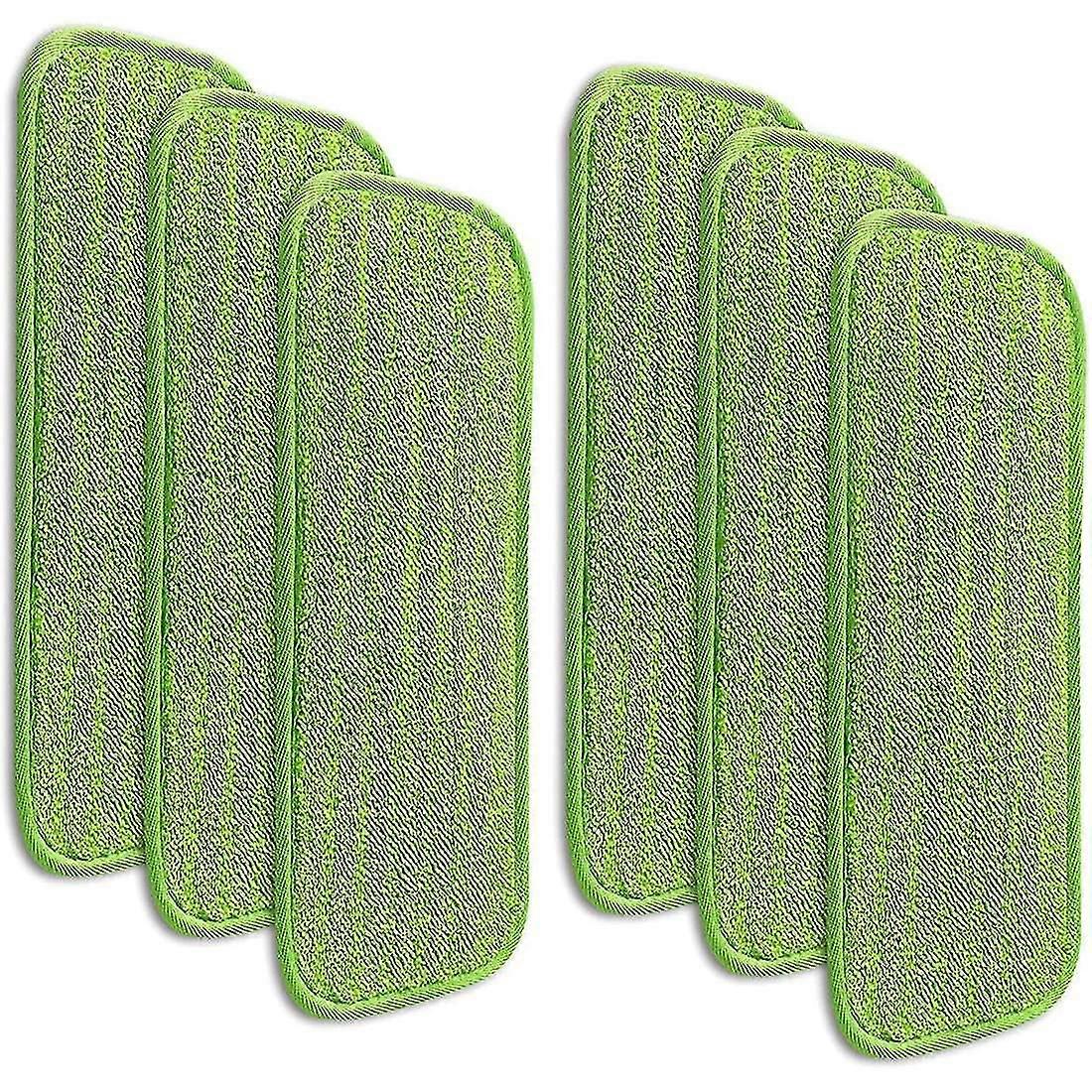 6 Washable/reusable Microfiber Mop Pads Compatible With Wet Jet