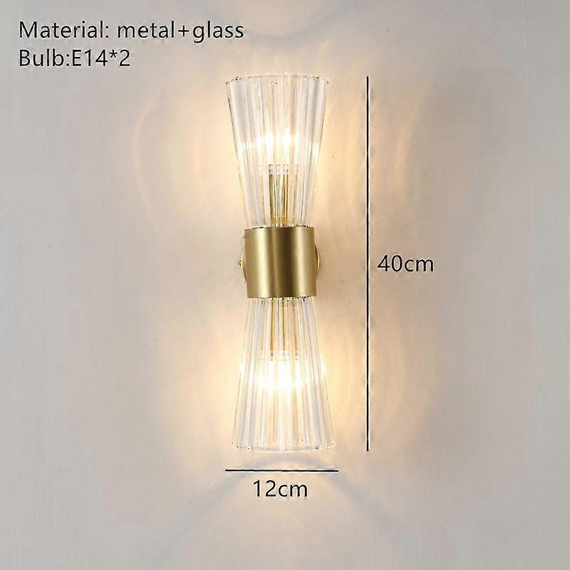 Modern E14 Bulb Sconces Tv Background Bedroom Dining Aisle Wall Lights Gold Stainless Steel Clear Glass Ping