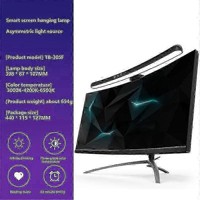 شاشة منحنية مراقب شنقا مصباح ضوء بار RGB الملونة خلفية الغلاف الجوي ضوء ستبليس يعتم الكمبيوتر مراقب ضوء بار ، hww