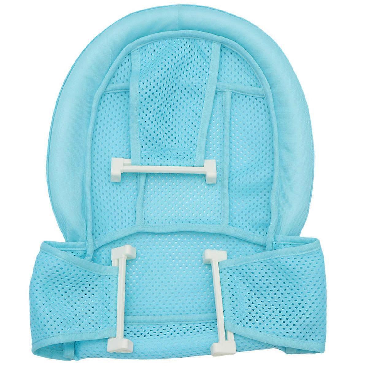 Blue Bath Seat Mesh Sling for Bathtub with Comfortable Headrest, Easy Installation, Durable Material, Unisex Design