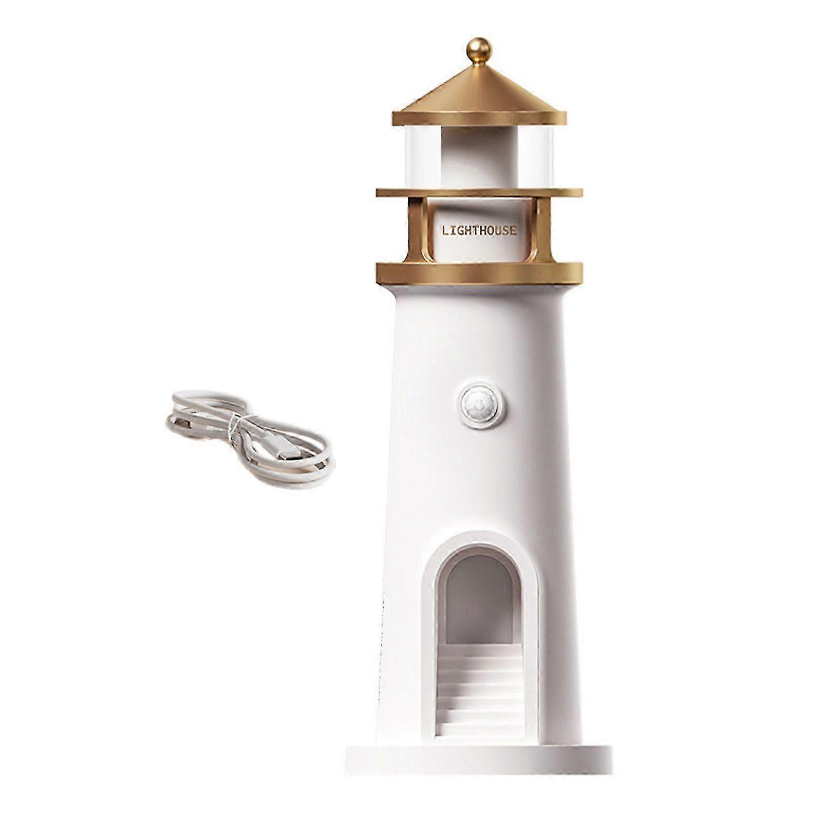 Qinghai Moon Lamp Projector LED Night Light with Remote, Adjustable Brightness & Timer, Rechargeable Lighthouse Decor