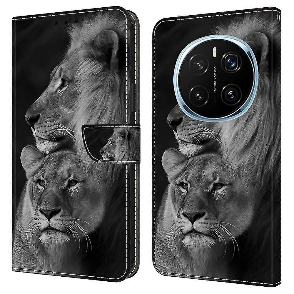 For Honor Magic7 Pro 5G Case Magnetic Clasp 3D Pattern Leather Wallet Phone Cover