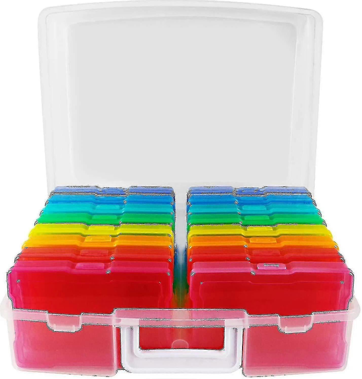 Transparent 4" X 6" Photo Storage Boxes - 16 Inner Photo Organizer Cases Photo Keeper Picture Storage Containers Box For Photos--