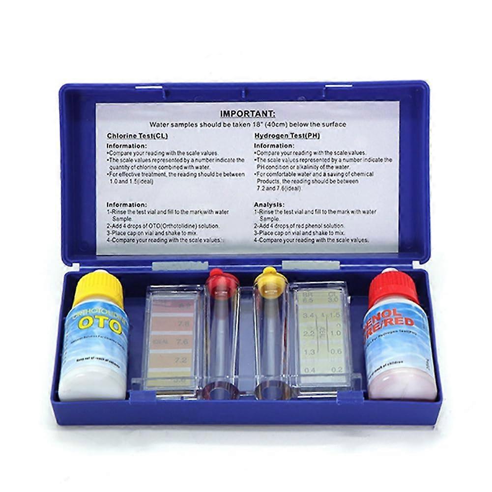 Water Test Kits for Pools and Spas, pH And Free Chlorine, Water Chemistry Kit, Acid-Base Testing Box