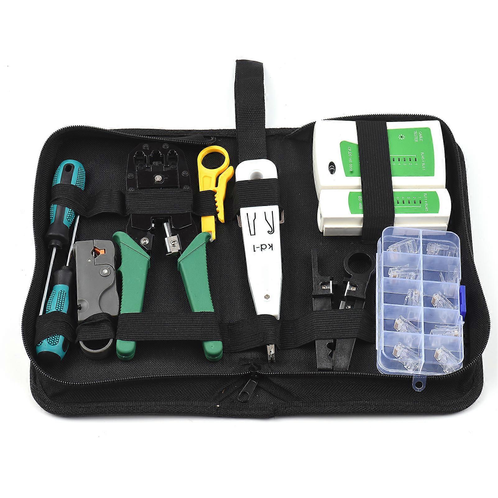 RJ45 Crimping Tool Cable Tester Multi-Functional Network Cable Kit Home Repair Tools RJ11 Crimp Tool Kit