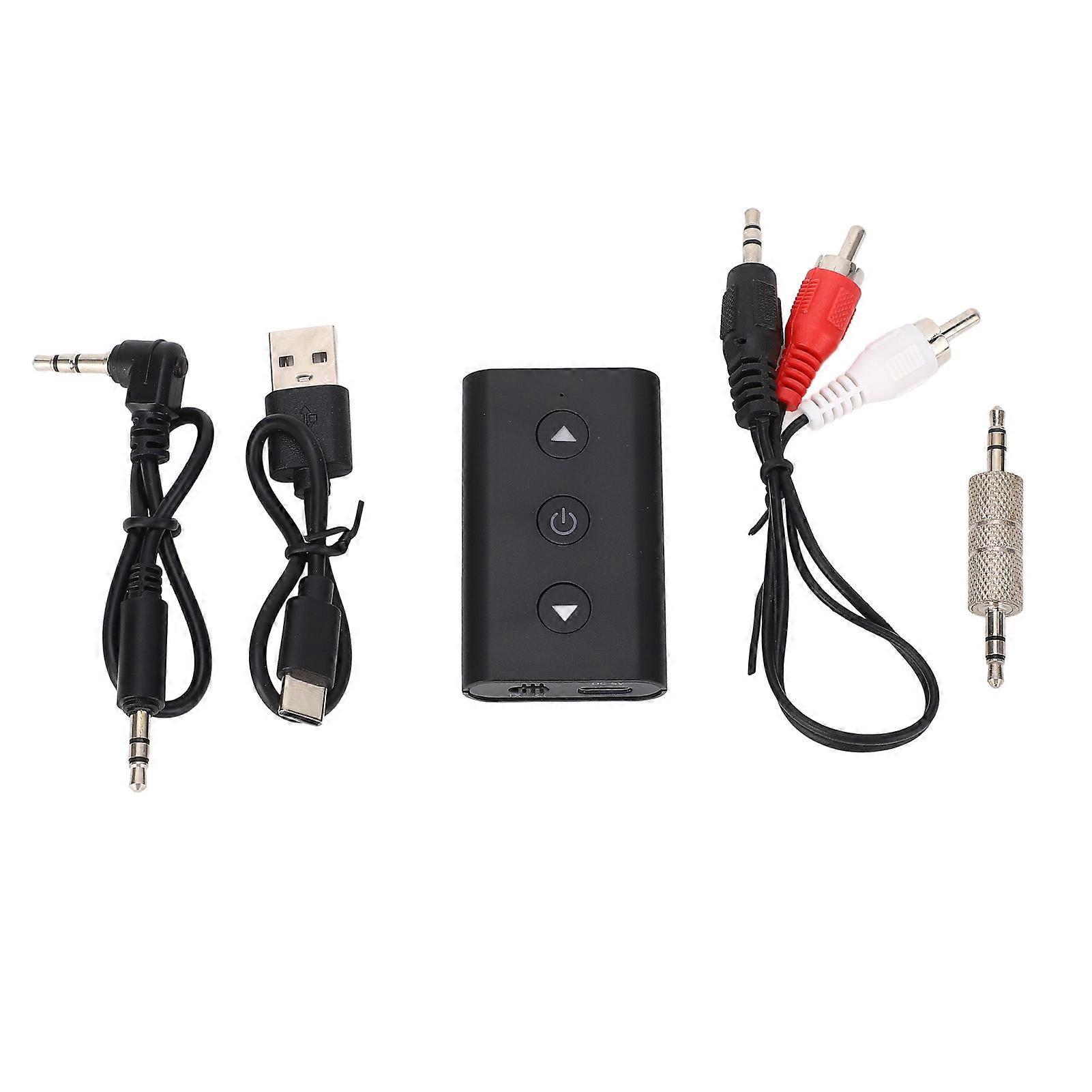 Bluetooth 5.1 Transmitter Receiver for TV to Wireless Headphones 2 in 1 Bluetooth AUX Adapter for Car Home Stereo System 3.5mm Interface