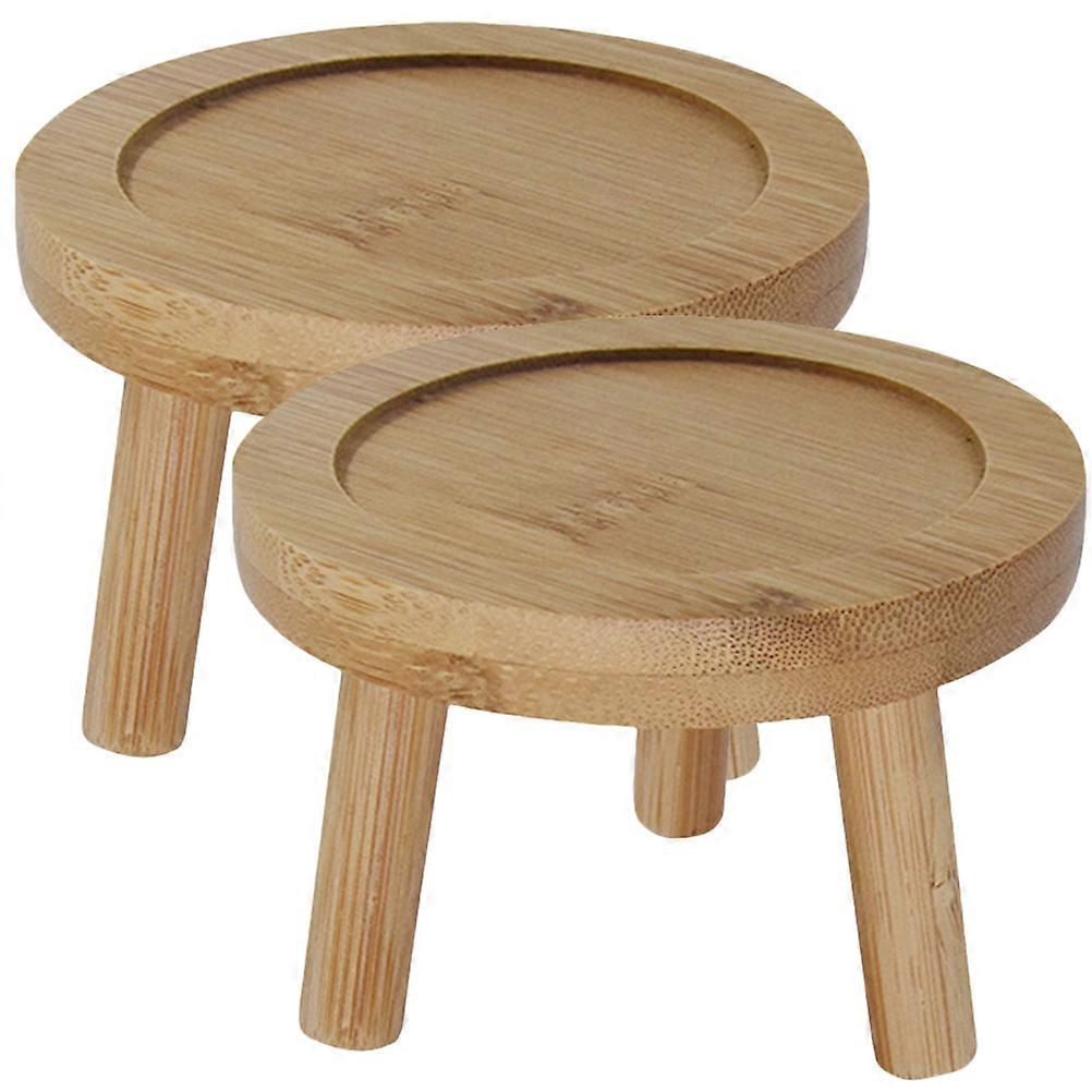 Bamboo Plant Saucers Set of 2   Versatile Trays for Succulent Pots and Plant Bottoms to Keep Surfaces Clean
