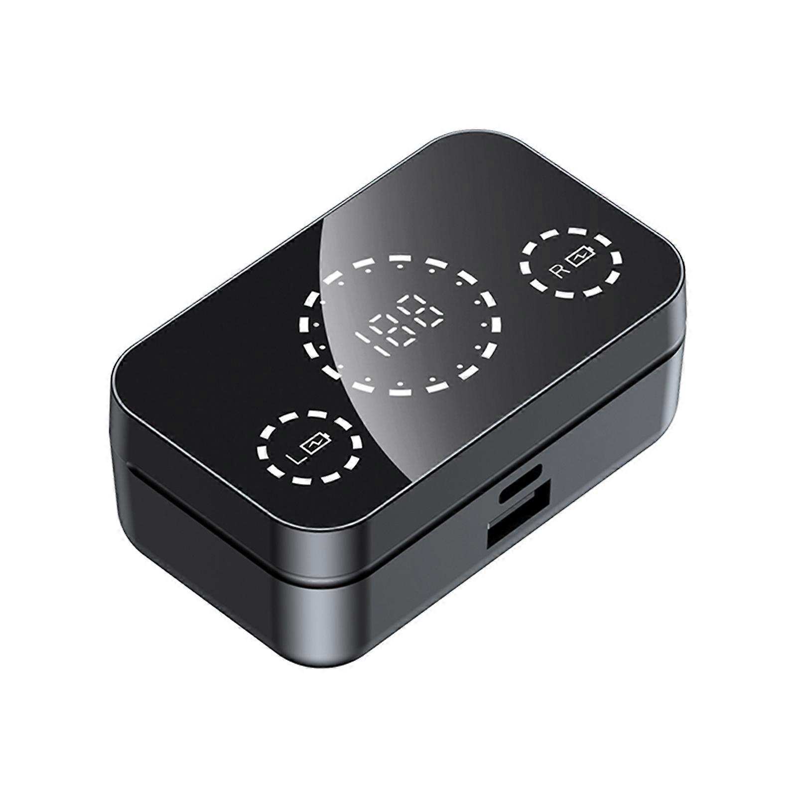 YD08 Mirror Wireless BT 5.3 Headset with HiFi Sound, LED Display, and Phone Charging