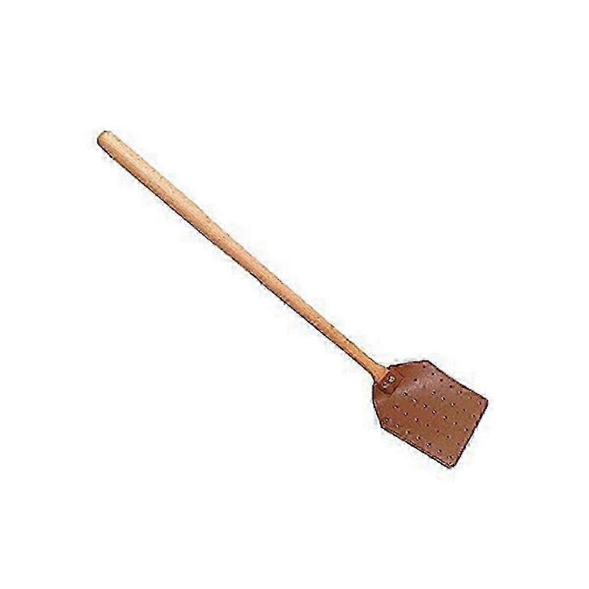 Heavy Duty Manual Fly Swatter with Wood Handle, Durable Leather Fly Swatter for Various Uses and Brands