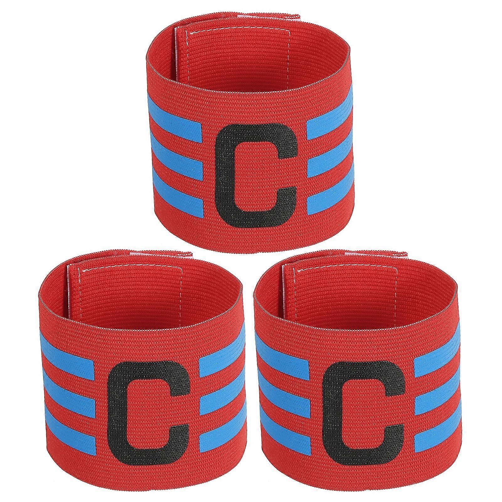 Fußball Captain Armband, Nylon Elastische Arm Band Rot, 3 Stck