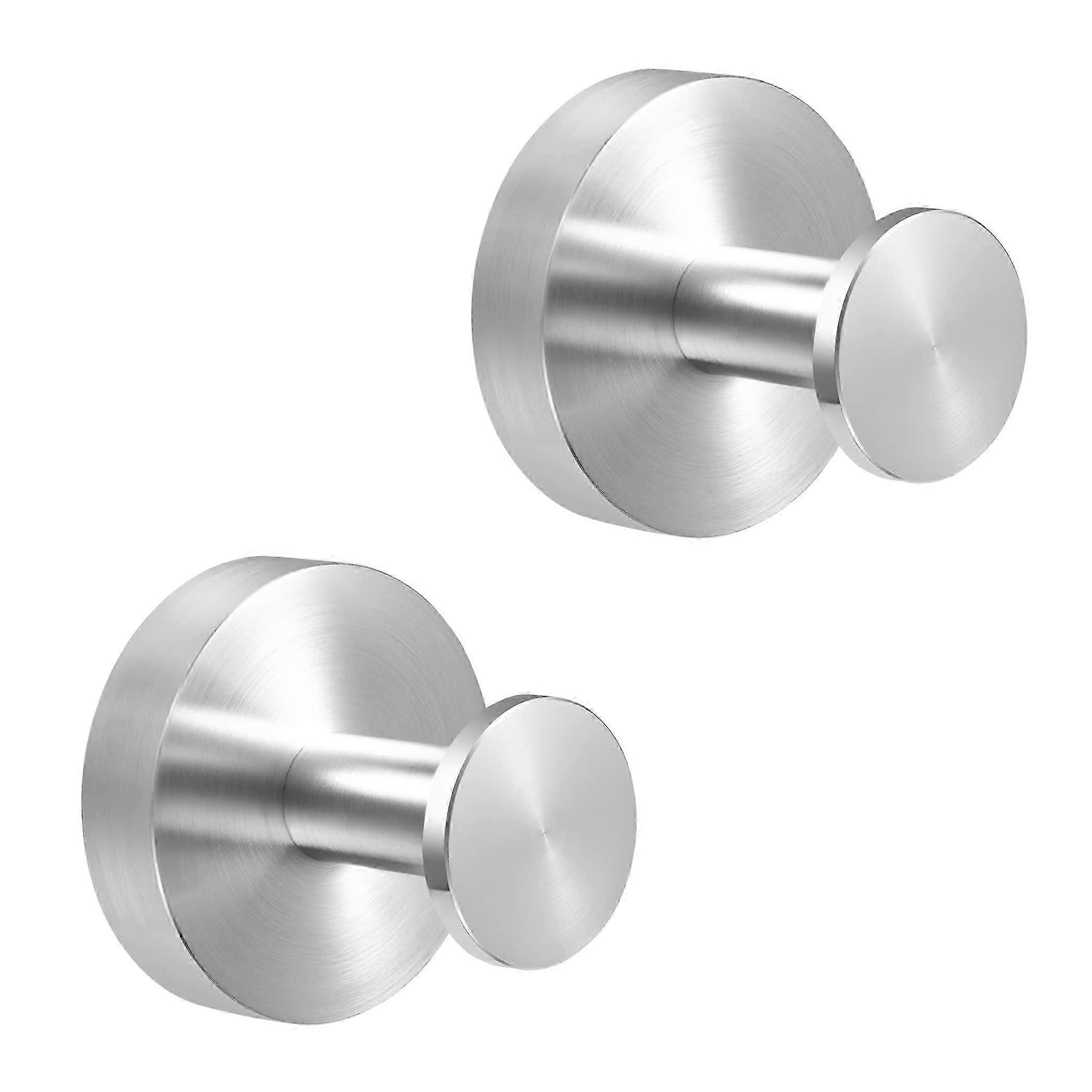2 Pack Brushed Nickel Round Towel Hooks for Bathroom