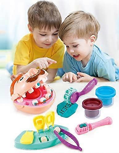 キッズリトルデンティストプレイ生地セットおもちゃドクタードリルとフィルプレイセットプレイ生地おもちゃセット