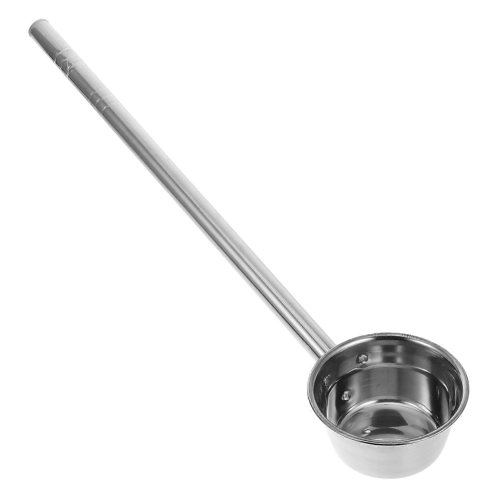 Stainless Steel Long Handle Ladle Ergonomic Garden Scoop for High Volume Watering – Ideal for Flowers, Vegetables and Kitchen Use