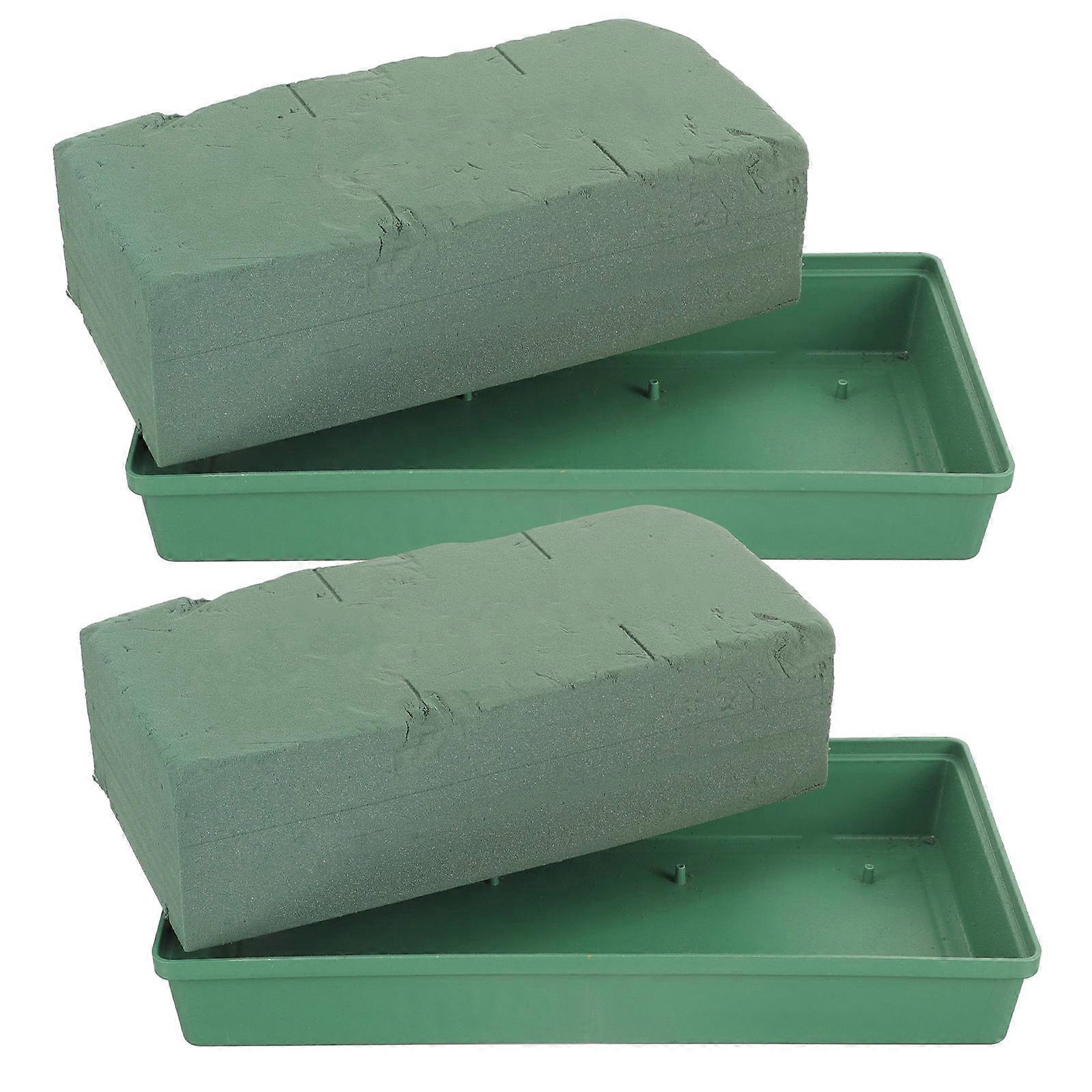 2pcs Square Flower Arrangement Plates Floral Base Bowls for Headstone Grave Decorations Versatile Florist Block for Memorial Flowers Event Displays