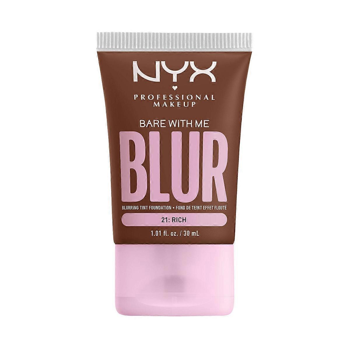 Nyx Professional Makeup Bare With Me Blur Tint Soft Matte Foundation, 21 Rich - 1.01 Fl Oz
