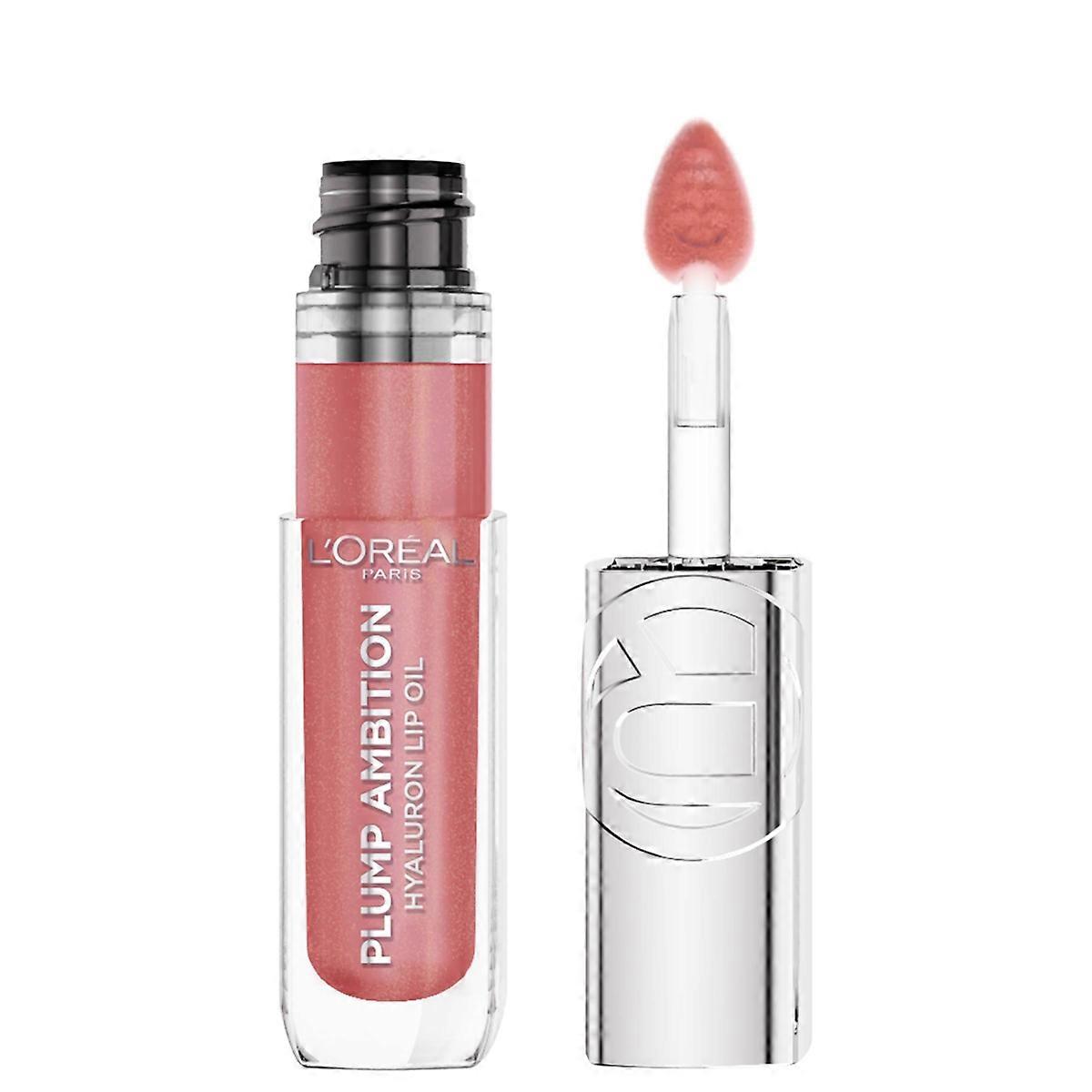 L'oreal Paris Plump Ambition Hyaluron Lip Oil Plumping Lip Gloss, Nude Macaron - 0.16 Fl Oz