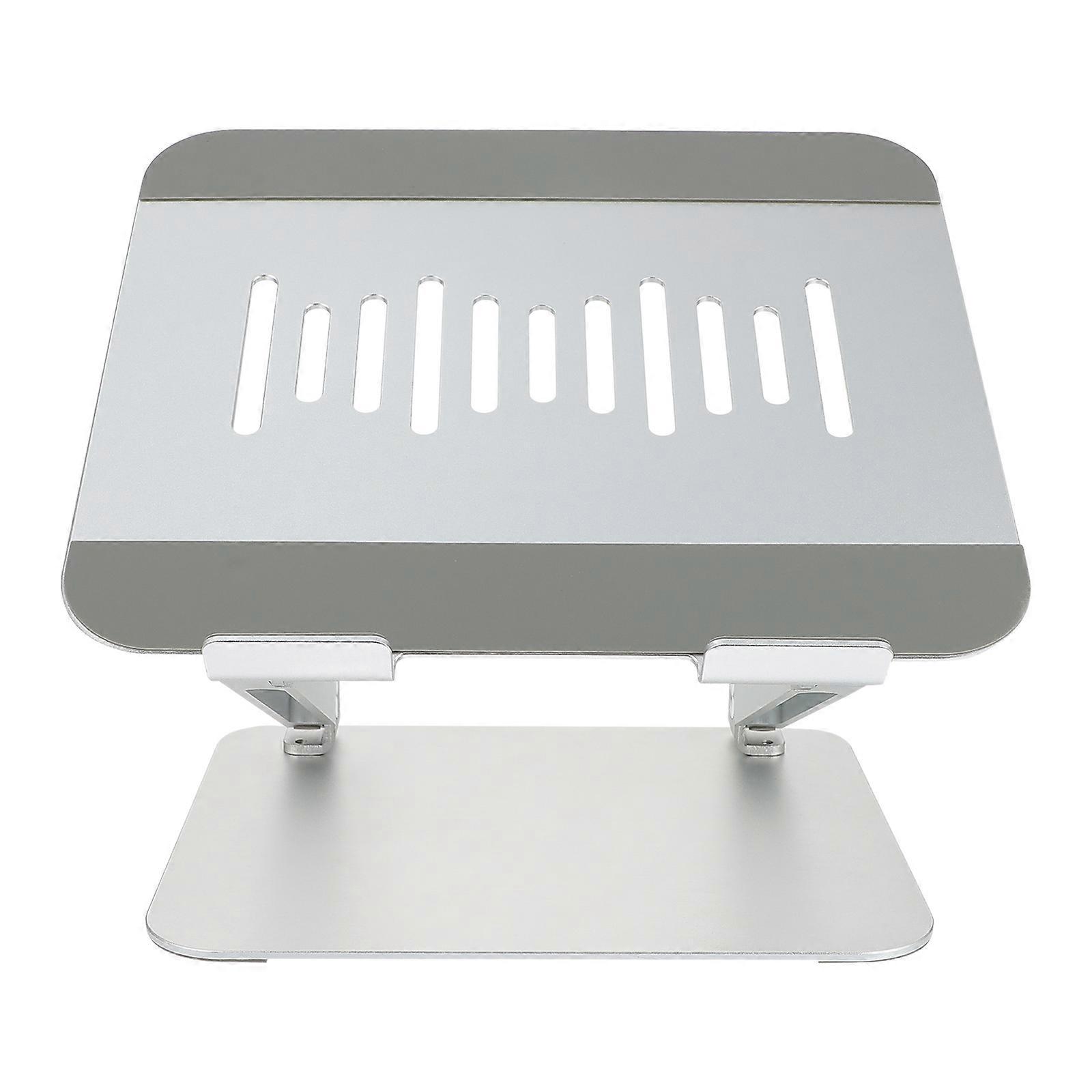 Notebook Holder Hollowed Aluminum Alloy Multipurpose Notebook Holder Stable Support Nonslip Protection Travel Use Silver 27.5X25.2X6.25CM 1Set