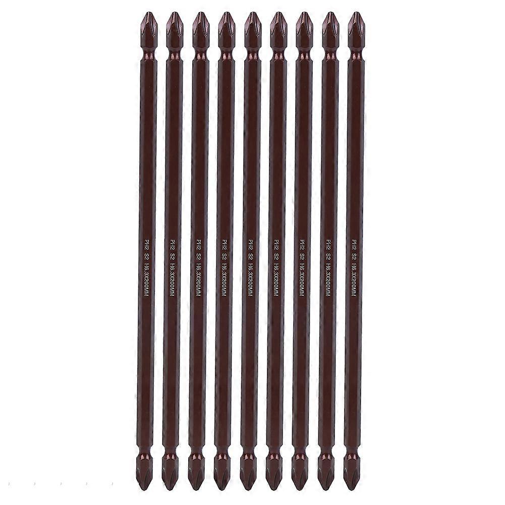 10Pcs Double End Screwdriver Bits H6.3 Magnetic CrossShaped Bit Long Hardware Tools SetH6.3 x 200MMPH2