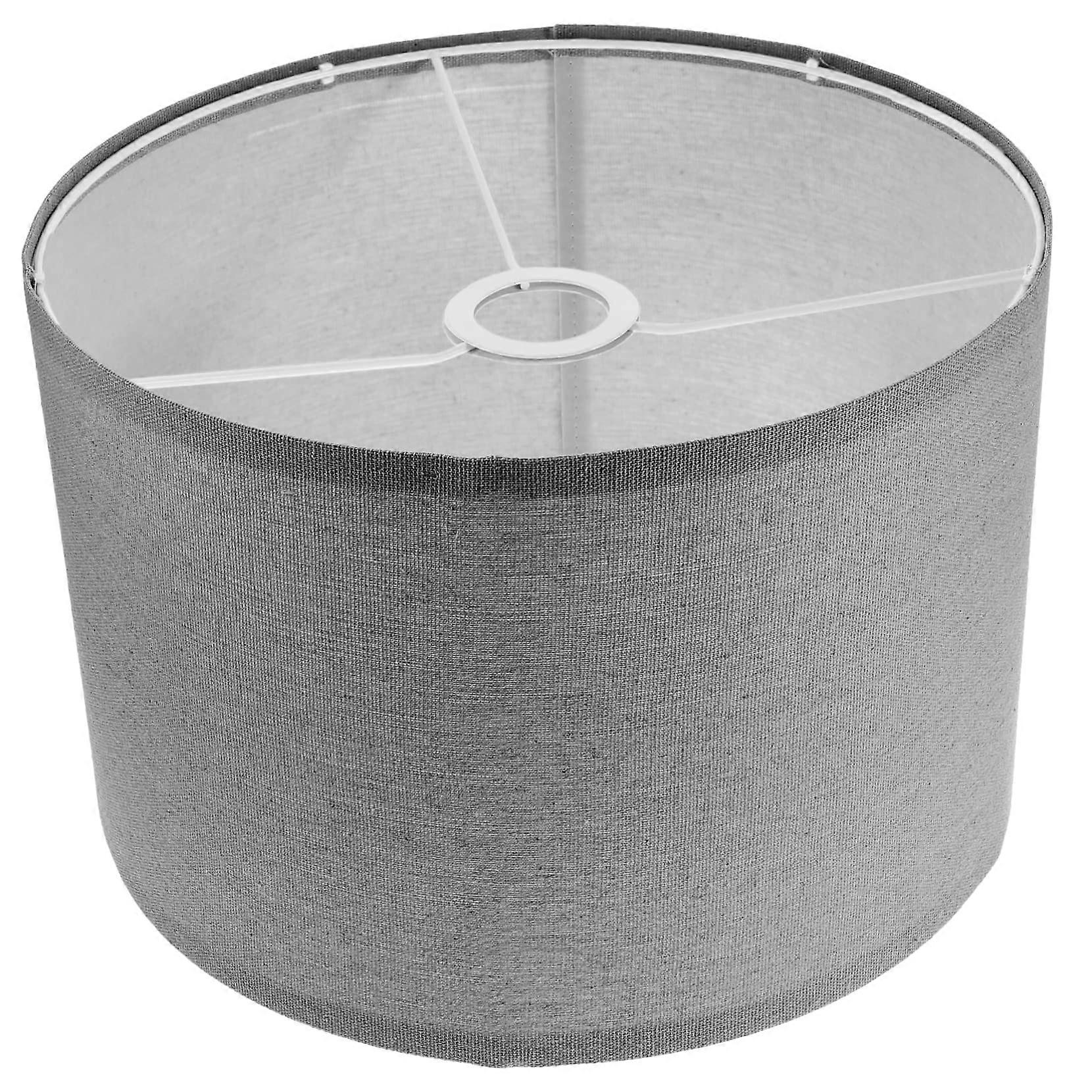 Grey Cylinder Lampshade Made of Natural Linen for Floor Lamp or Pendant Lamp E27 Drum Design Ideal for Stylish Home Decoration and Cosy Lighting
