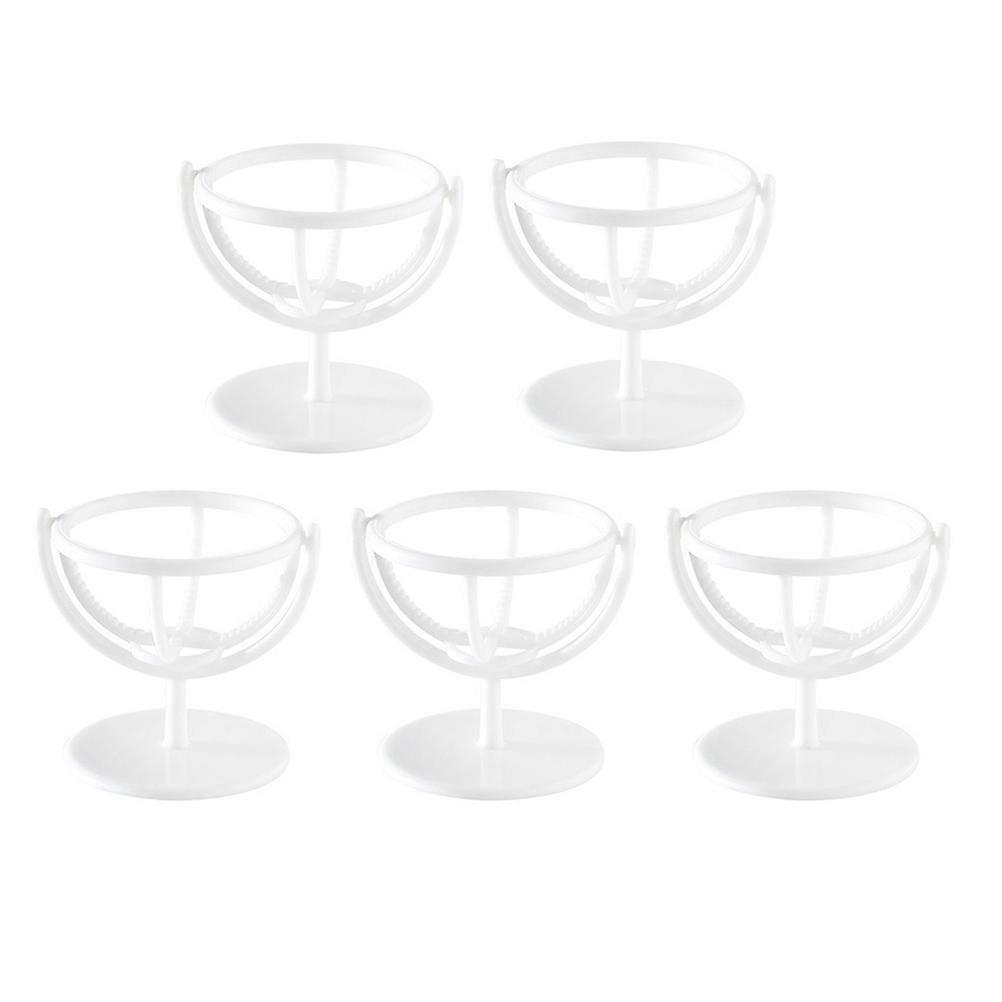 Powder Puff Organizer Keeper Rotatable Hollow-out 5Pcs White 6x5.5x5.5cm For Makeup Sponge