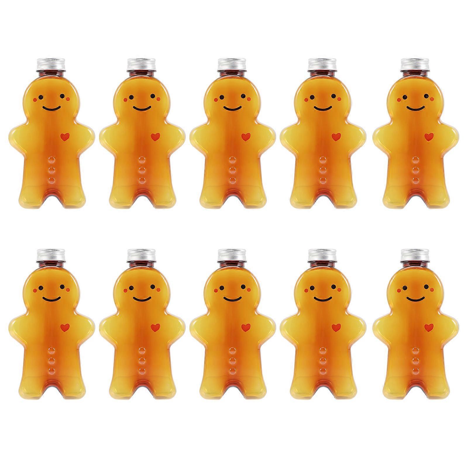 Juice Bottles Reusable Snowman Shaped Bottles for Christmas Liquid Storage 700ml 10Pcs