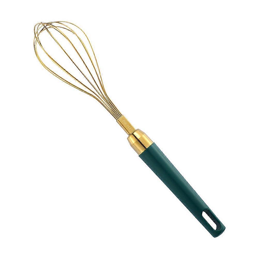 Portable Efficient Egg Whisk for Kitchen Use with Stainless Steel and Green Color 1pc