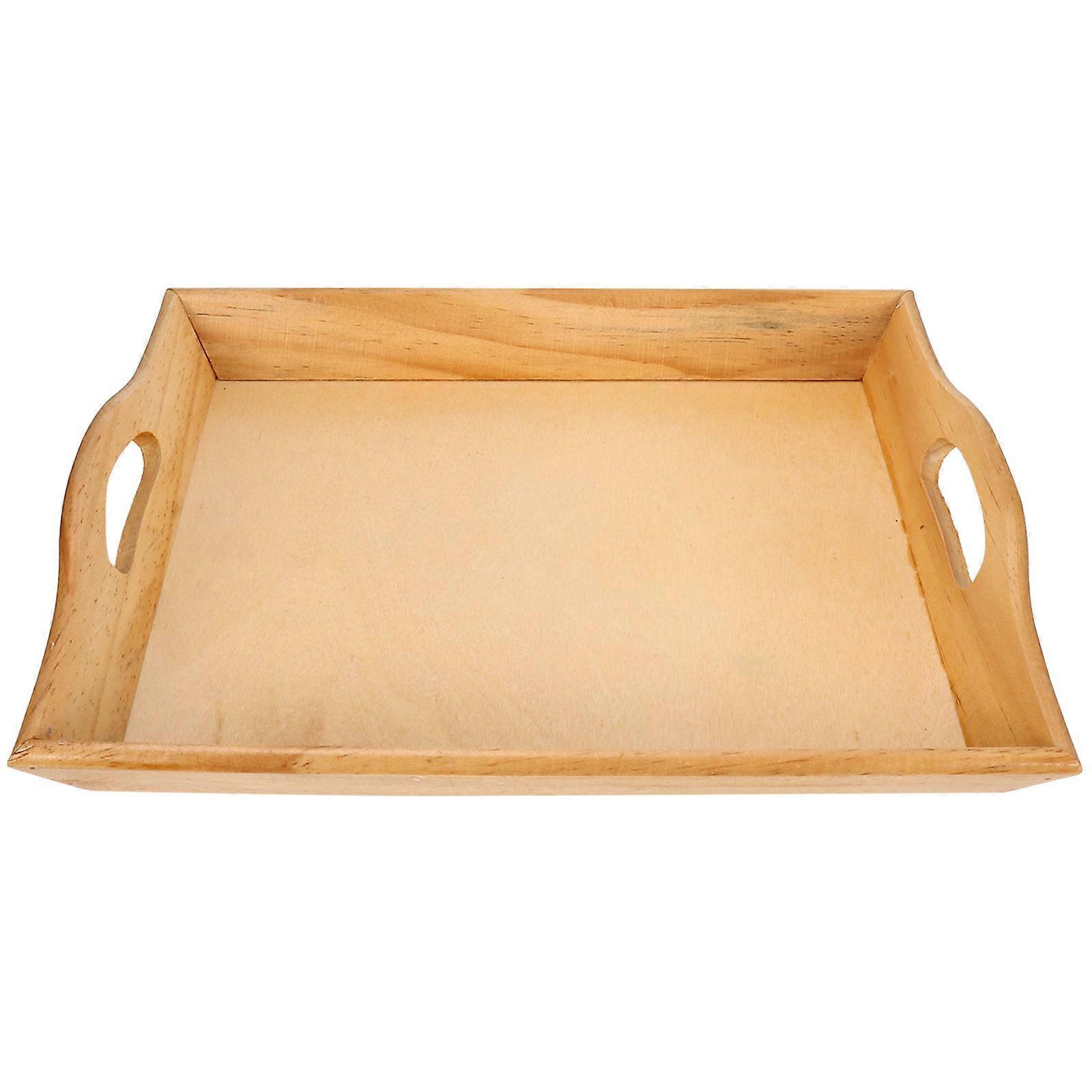 Wooden Tray For Tea Serving Food Tray Home Storage Rectangular 1Pc