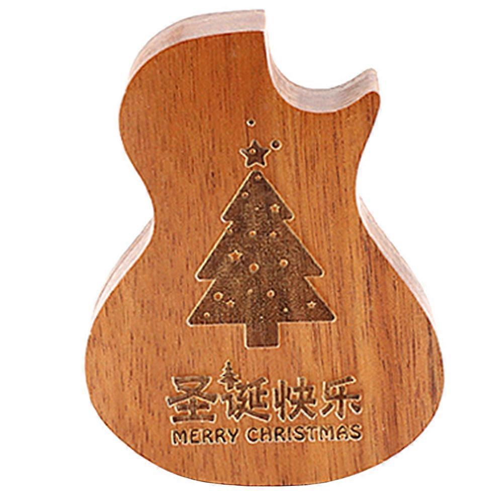 Gitar Pick Container Lysebrun Tregitar Formet Til Jul 9,66X7,27X1,90cm 1 Sett