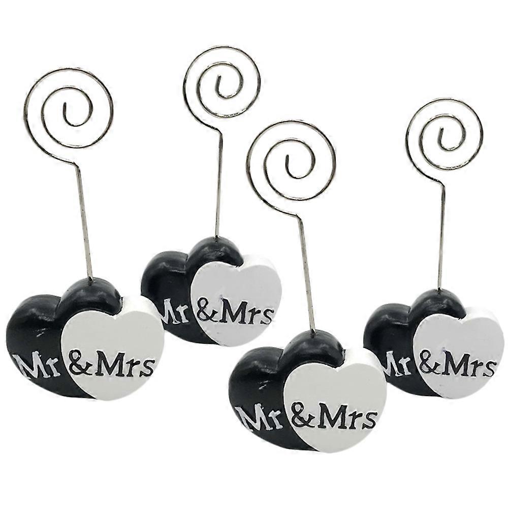 Number Card Holders Table Number Stands Simple .2x5cm Black Color Organizing Reception Tables Parties 4Pcs