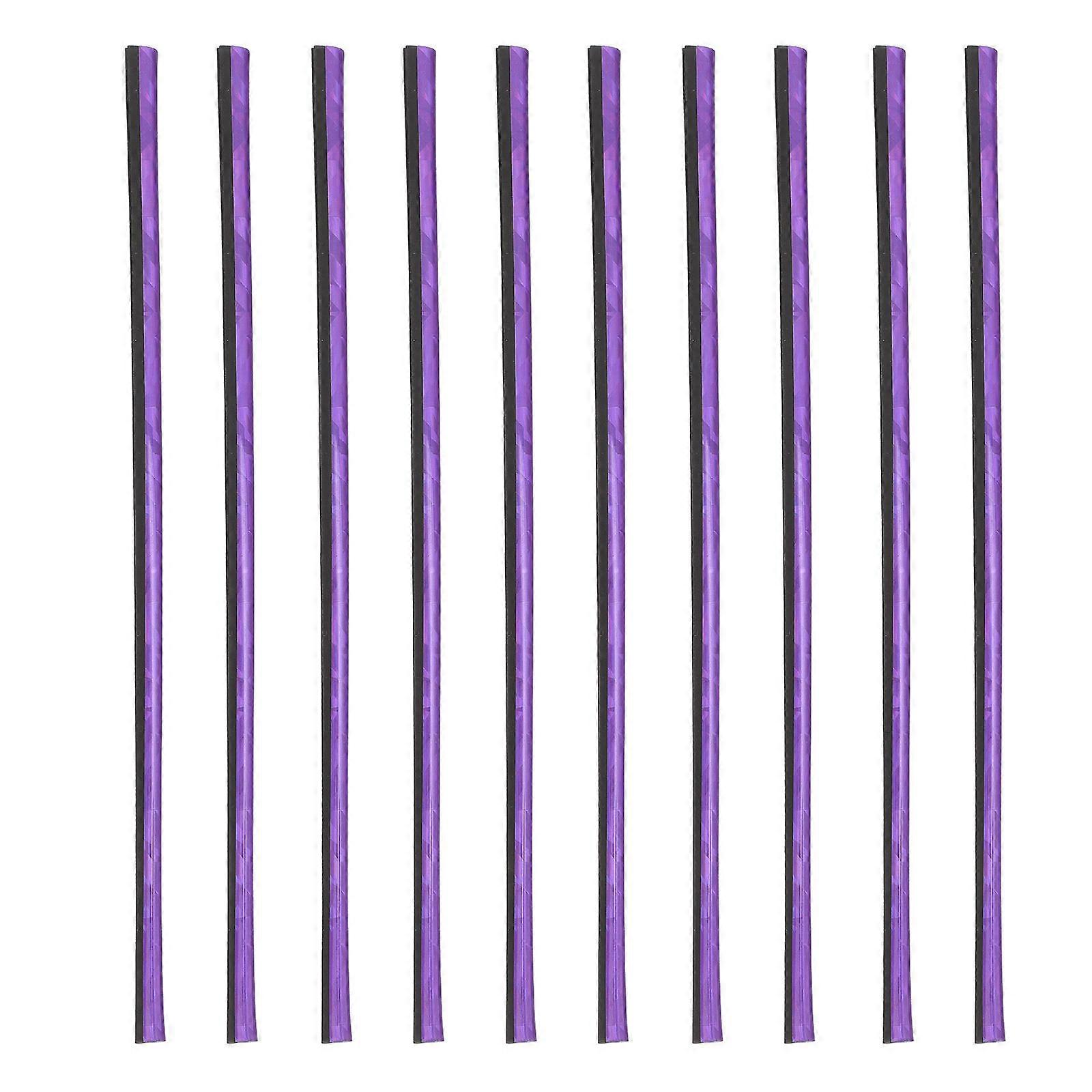 Car Decorative Strips Air Outlet Trim U Shape Purple 19.5X0.6CM Vent Clamp 10Pcs