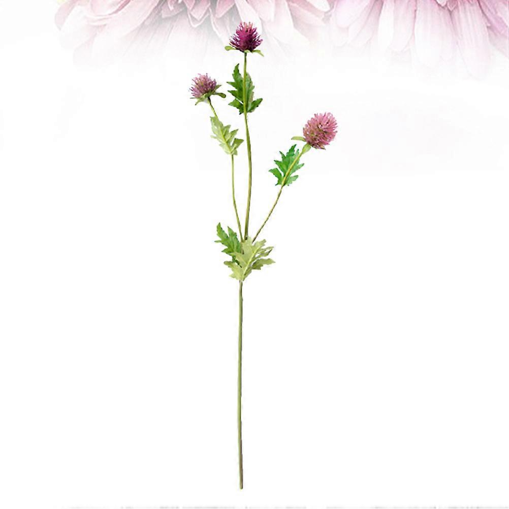 Realistic Fake Flowers Lifelike Artificial Flower Adornment For Wedding Home Party Garden Violet Trifurcate Eryngo Shape 1Pc