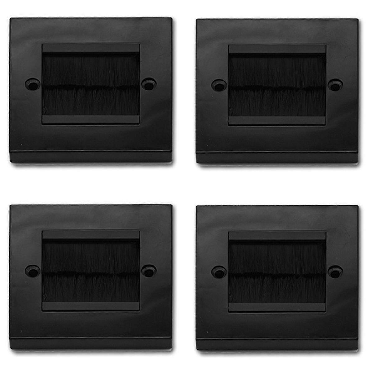 2Pcs Flush Brush Wall Plate Black