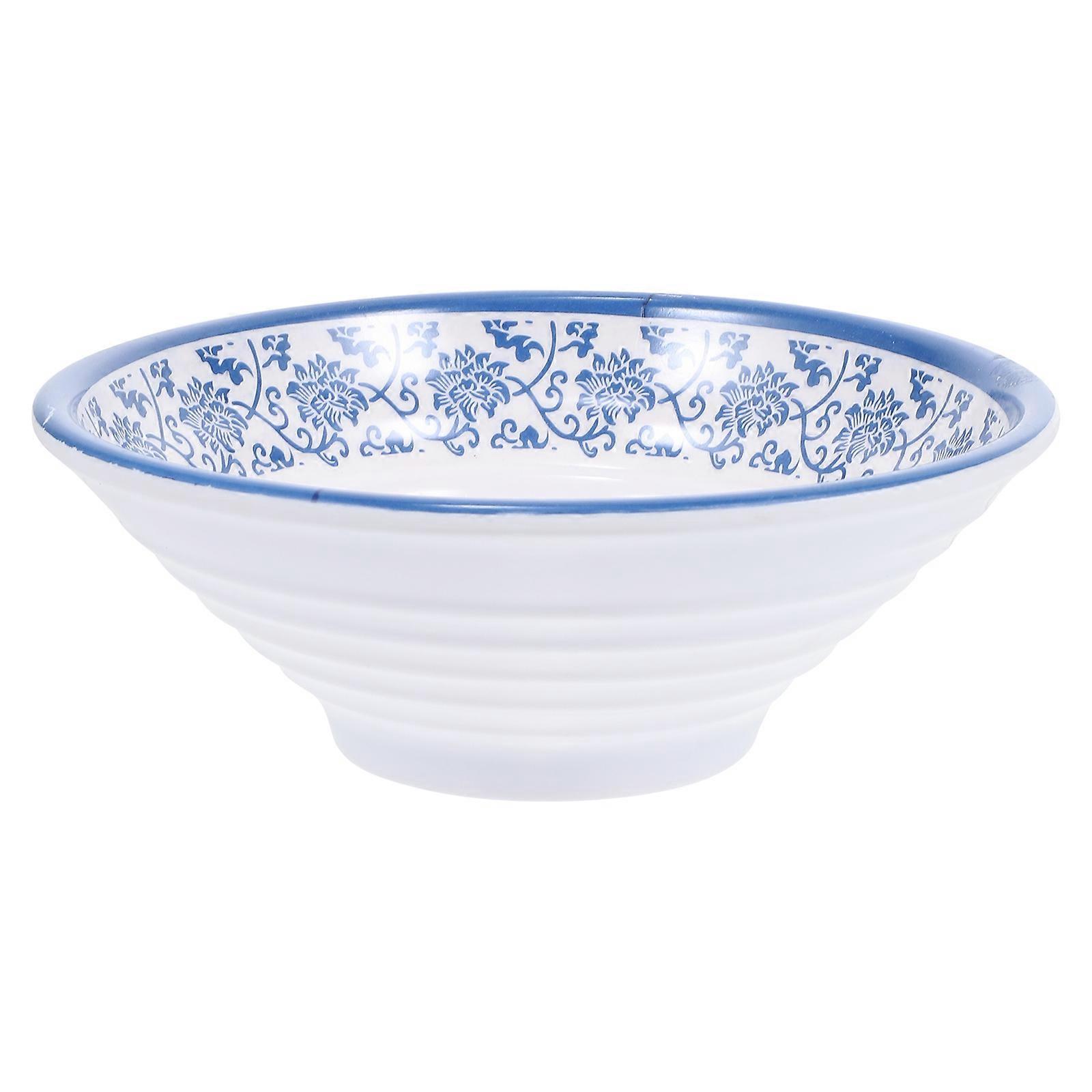 Ramen Bowl Noodle Bowl Daily Use Blue and White Pattern 20X20X7.5CM For Eating 1Pc