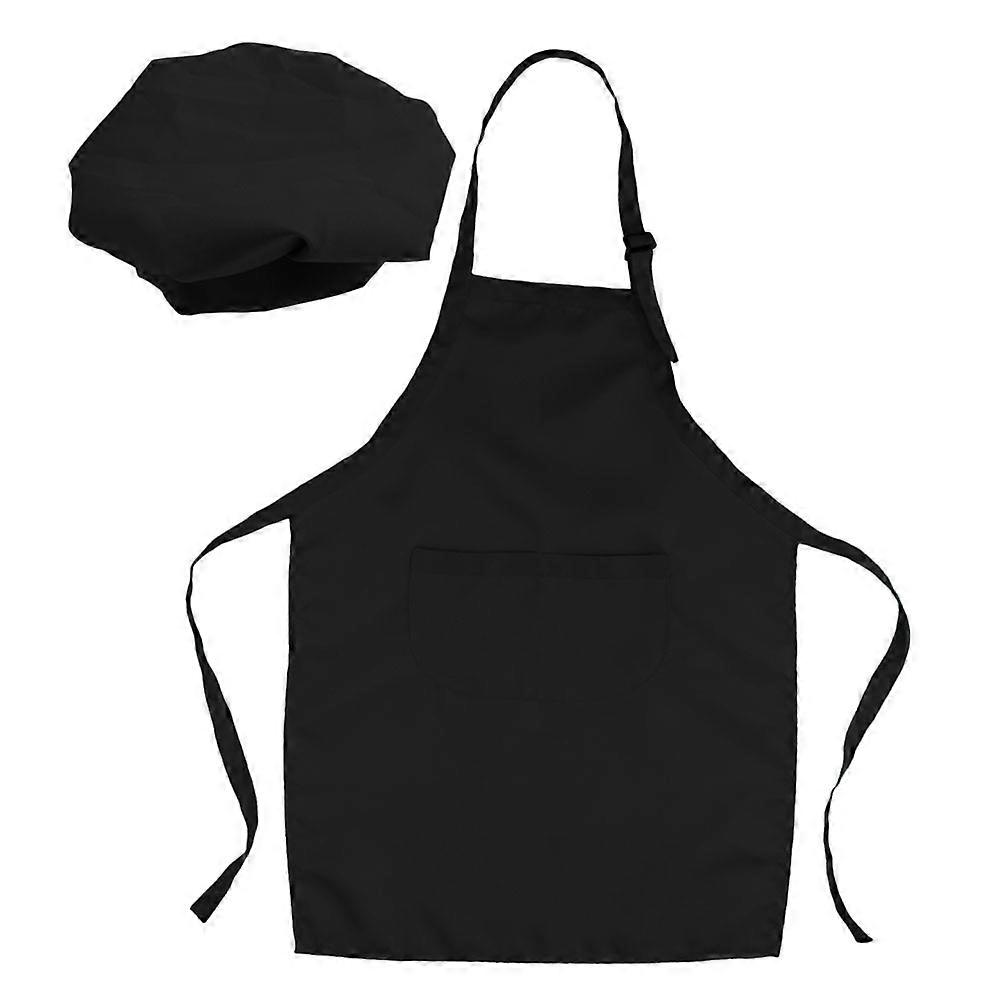 Child Chef Hat Girls Baking Apron Kitchen Study Adjustable Straps 1Set