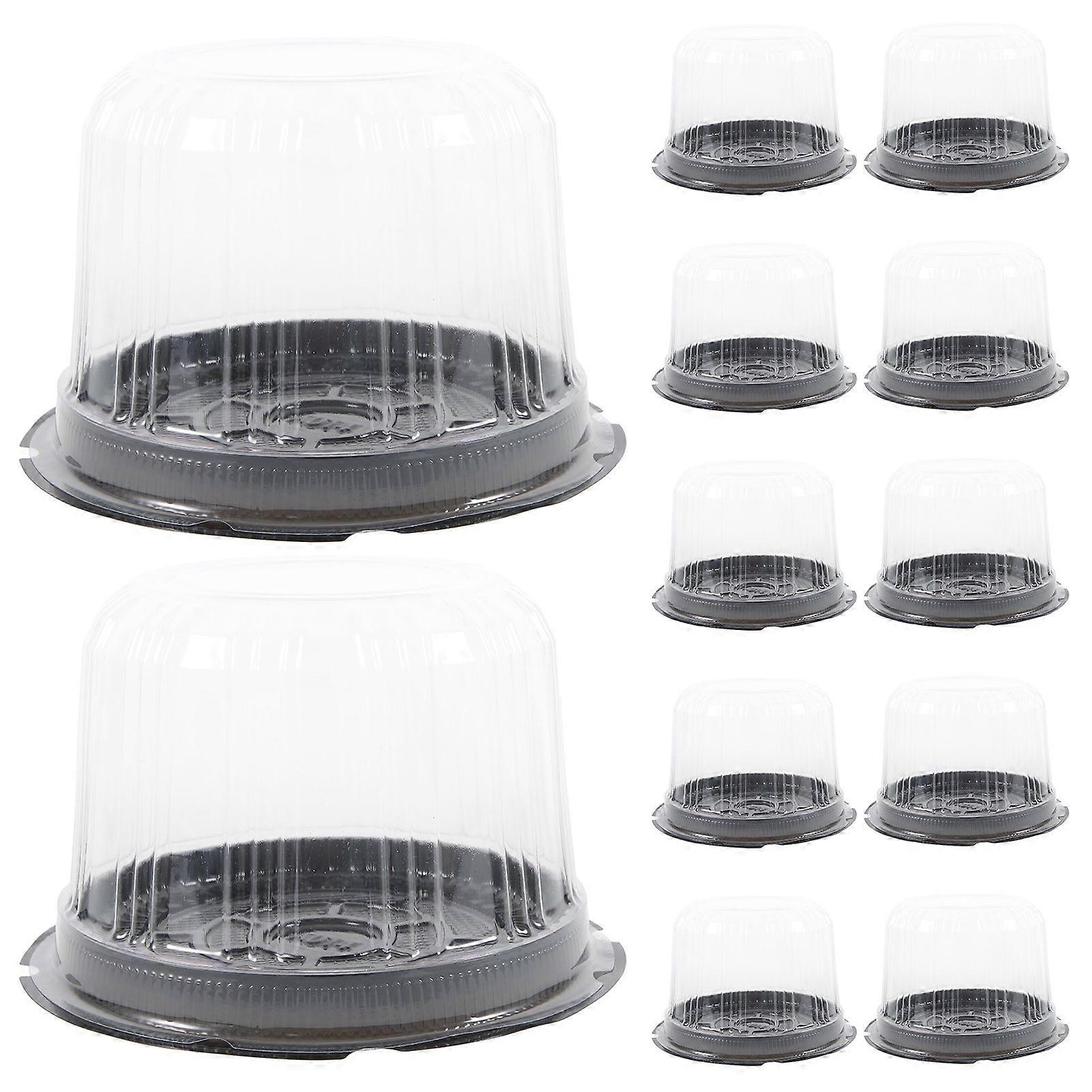 20Pcs Cake Packing Box Round Cake Box Baked Dessert Packing Box Transparent Cake Wrapping Box