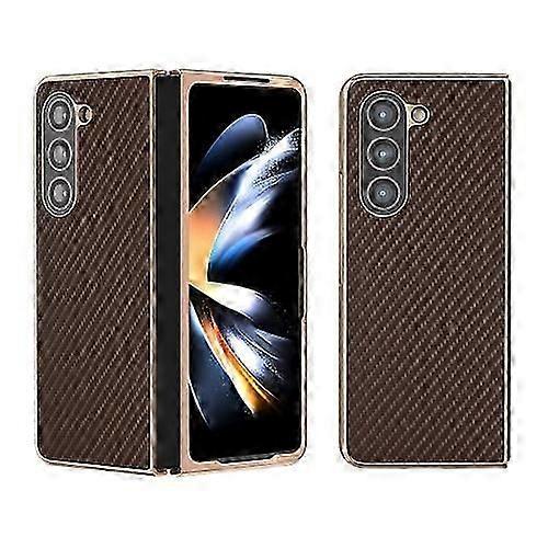 For Samsung Galaxy Z Fold5 Nano Electroplating Carbon Fiber Texture Mobile Phone Case