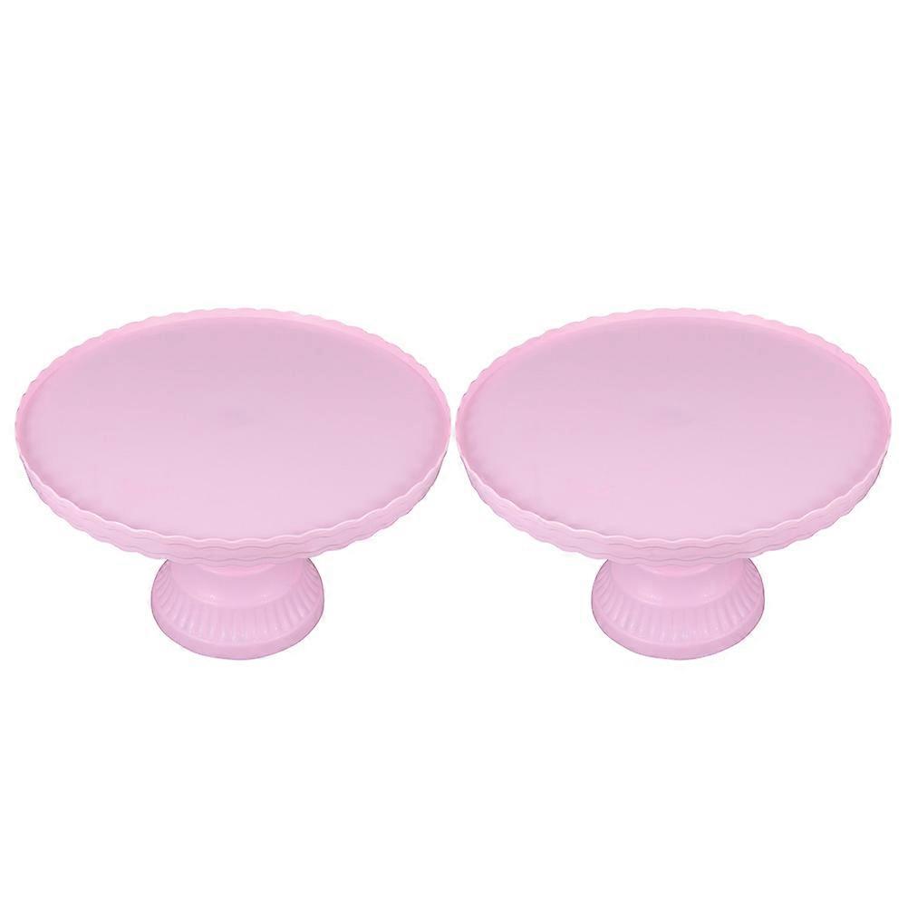 Cake Display Plate Cupcake Stand Pink 32X32X19.5CM Display Desserts 2Set